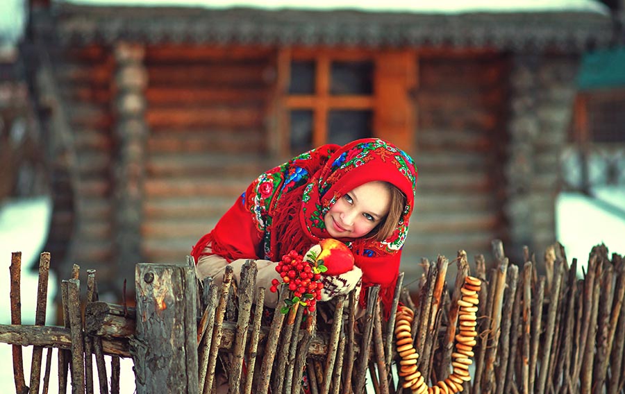 Sexy girl Women in Slavic costumes in Vishakhapatnam